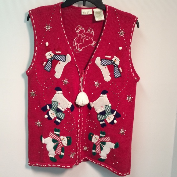 Bobbie Brooks Red Christmas Sweater Vest - Sz Sm