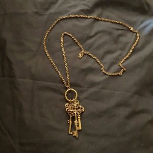 Long gold key necklace