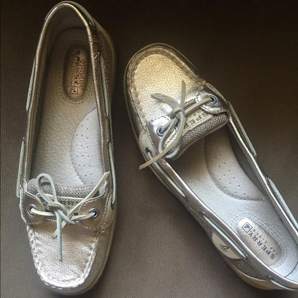 Gold Sperry top-sider