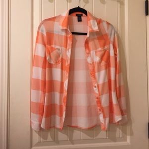 Pink plaid button down