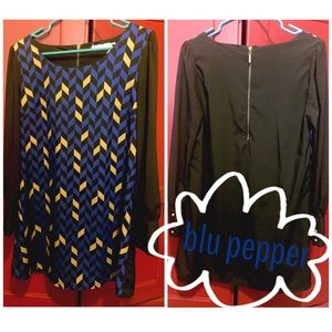 SOLD!! Blu Pepper Long Sleeve Dress