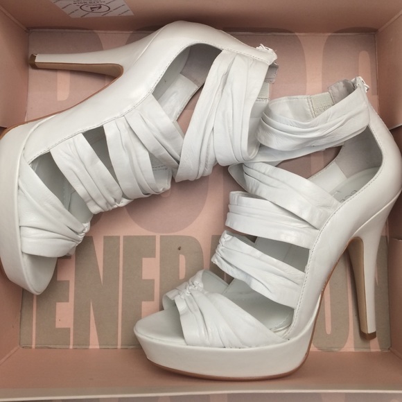 BCBG White Strappy Sandal