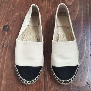 Tory Burch espadrille flats - black/white