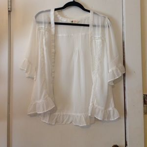 H&M kids 14+ white sheer kimono