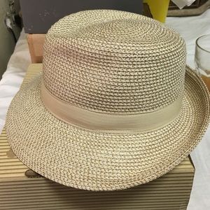 Eric Javits gorgeous Ivory:gold wide brim fedora