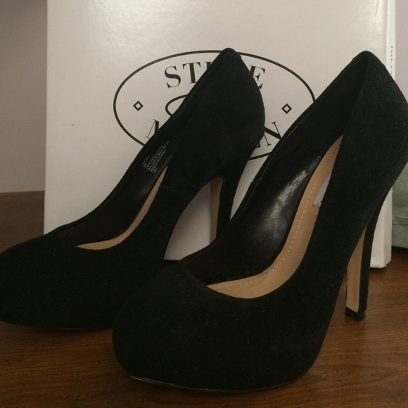 Steve Madden Black Suede Platform Heels