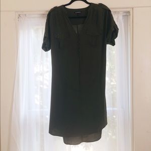 Green Military Shirt Dress