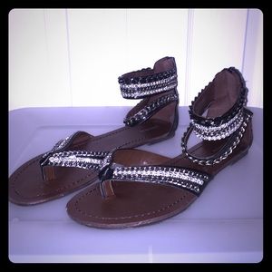 Xhilaration Black Gladiator Sandals with Box