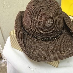 Helen Kaminiski Ameenia Raffia sepia hat NWT