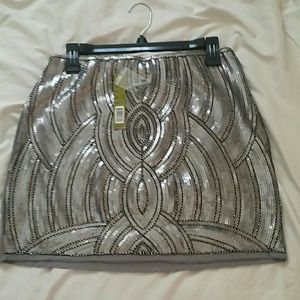 Sequin silver skirt