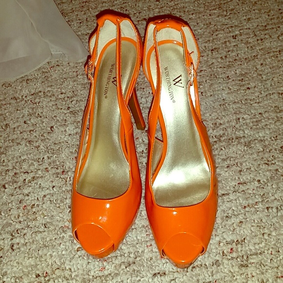 Orange Worthington Platform Heels