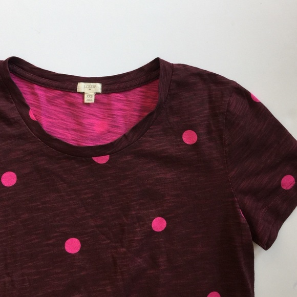 JCrew pink polka dot tee