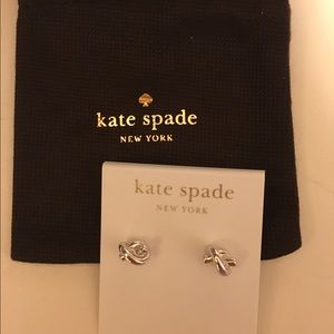 Kate Spade Sailors Knot Silver Stud Earrings, NEW
