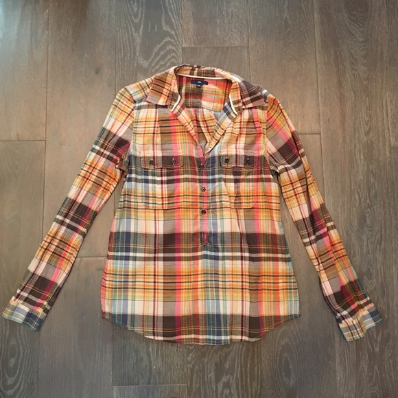 Multi-colored plaid shirt