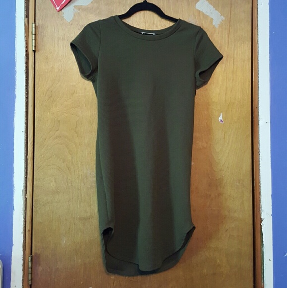 Olive green t-shirt dress