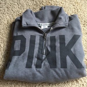 PINK Grey Half-Zip