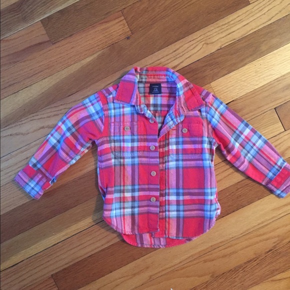 Gap flannel 12-18 month long sleeve shirt