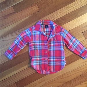 Gap flannel 12-18 month long sleeve shirt