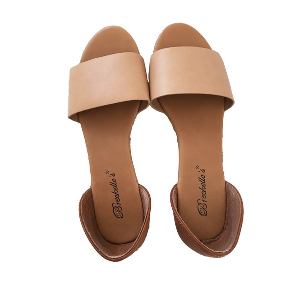 Natural D'Orsday Peep Toe Flats Boho Chic Sandals
