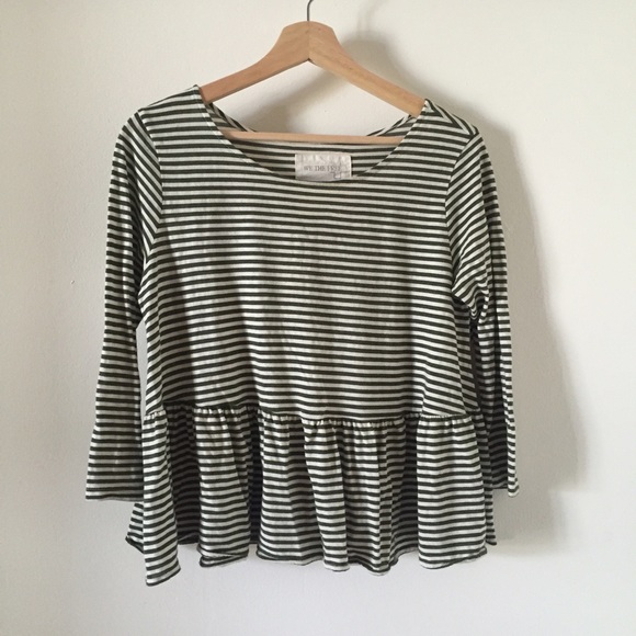 Striped Free People peplum top