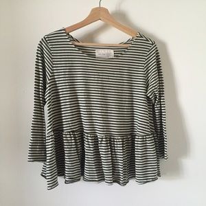 Striped Free People peplum top
