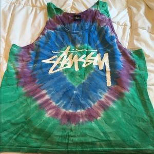 Tye-dye Stussy tank top