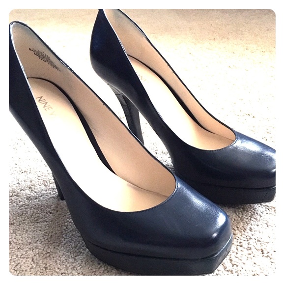 Navy 4.5" heels.