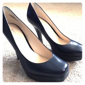 Navy 4.5" heels.