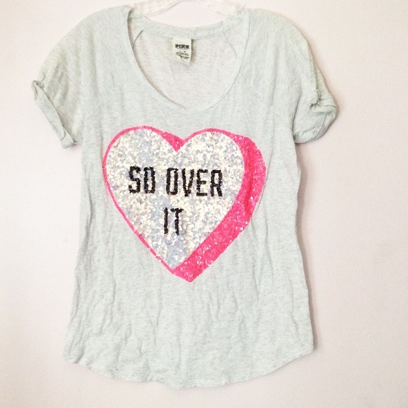 PINK Victoria's Secret Tops - 🚨DONATING 6/15🚨 PINK "So Over It" Sequined Tee