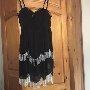 Free People Caravan Slip Dress w/ Beaded Fringe