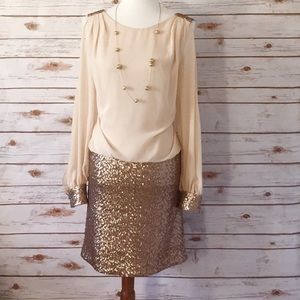 NWT Cache Gold Sequin Dress