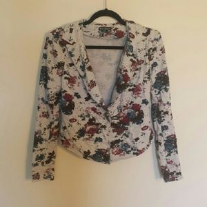 Floral cropped jacket size M