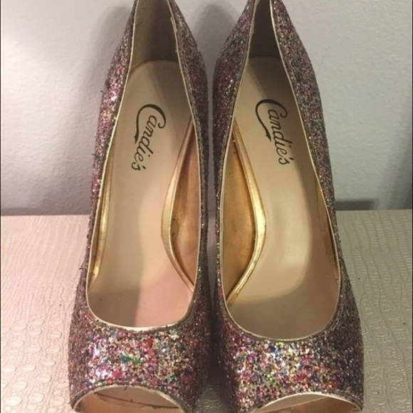 🌺NWOT🌺 Multi-colored glitter pumps - Picture 3 of 4