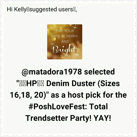 🎉🎈2X HP🎉🎈Denim Duster (Sizes 16,18, 20) - Picture 3 of 3