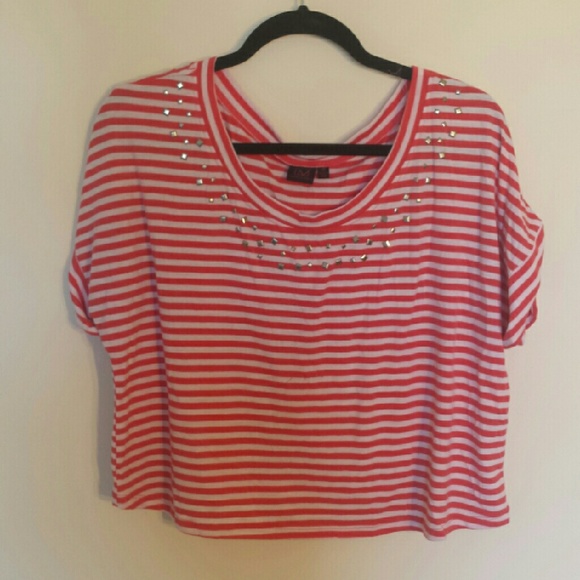 Material girl striped cropped top size m