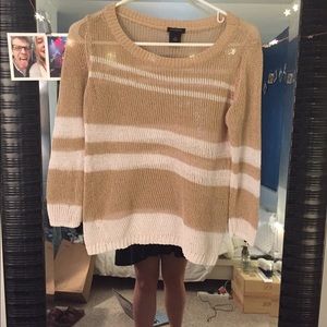 Ann Taylor Brown and white sweater | S