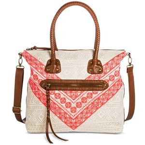 Boho embroidered tote