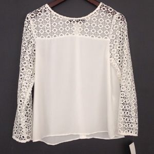 Zara long sleeve lace blouse