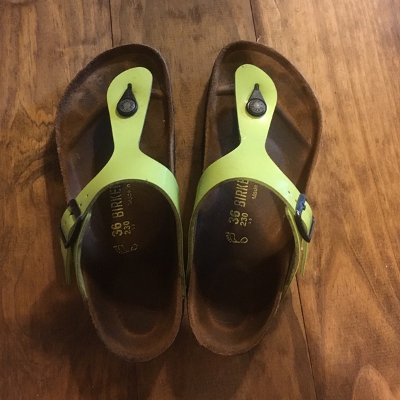 Lime green Birkenstocks