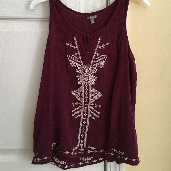 Burgundy Design Tank top