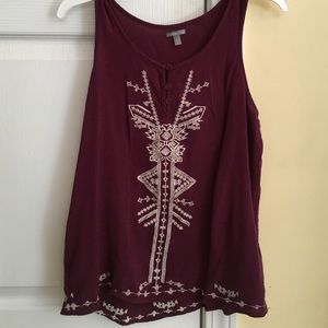 Burgundy Design Tank top
