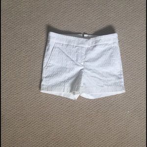 White textured dress shorts