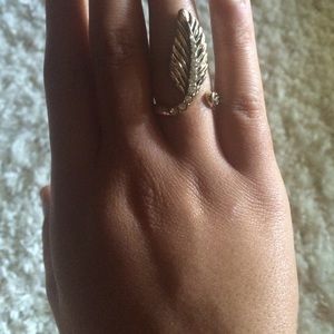 Golden feather ring