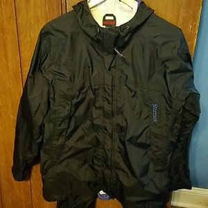 Ladies large Marmot Rain Suit Black & Purple
