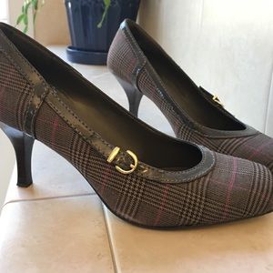 Brown plaid Nine West heels