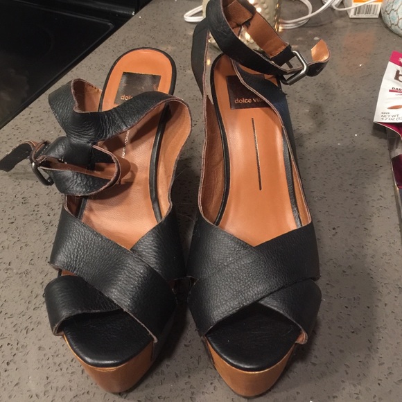 Black Strappy Dolce Vita Wedges