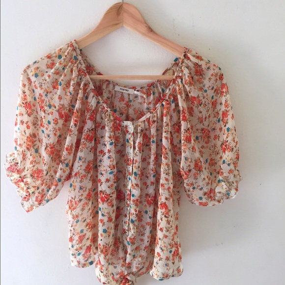 Free People Flower Blouse