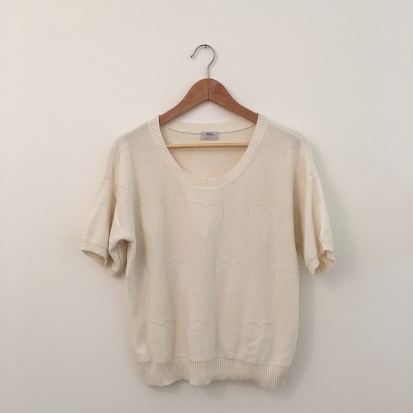 Madewell Cream Heart Sweater