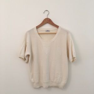 Madewell Cream Heart Sweater