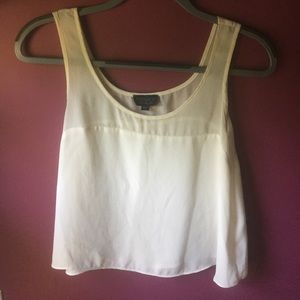 Sheer, cream crop top from topshop, size 4